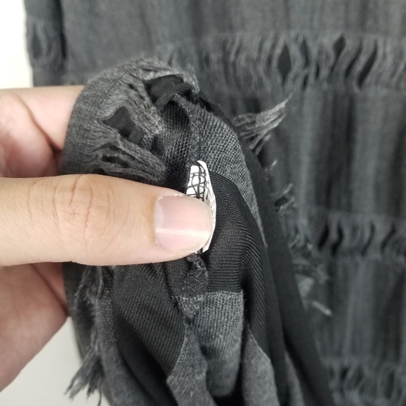 Zara Dark Grey Goth Witchcore Destroyed Distressed Long Sleeve Tee Size Small - Picture 10 of 12